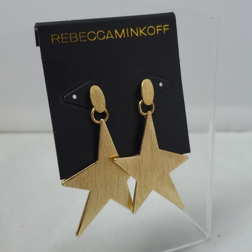 Rebecca minkoff gold star dangle earrings